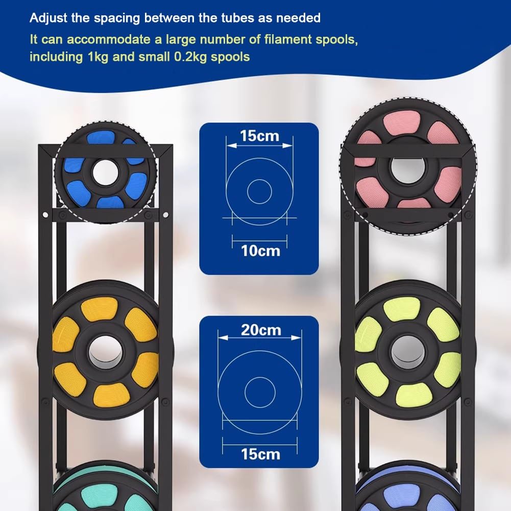 Soporte de 5 capas para bobinas de filamento de impresión 3D, organizador d