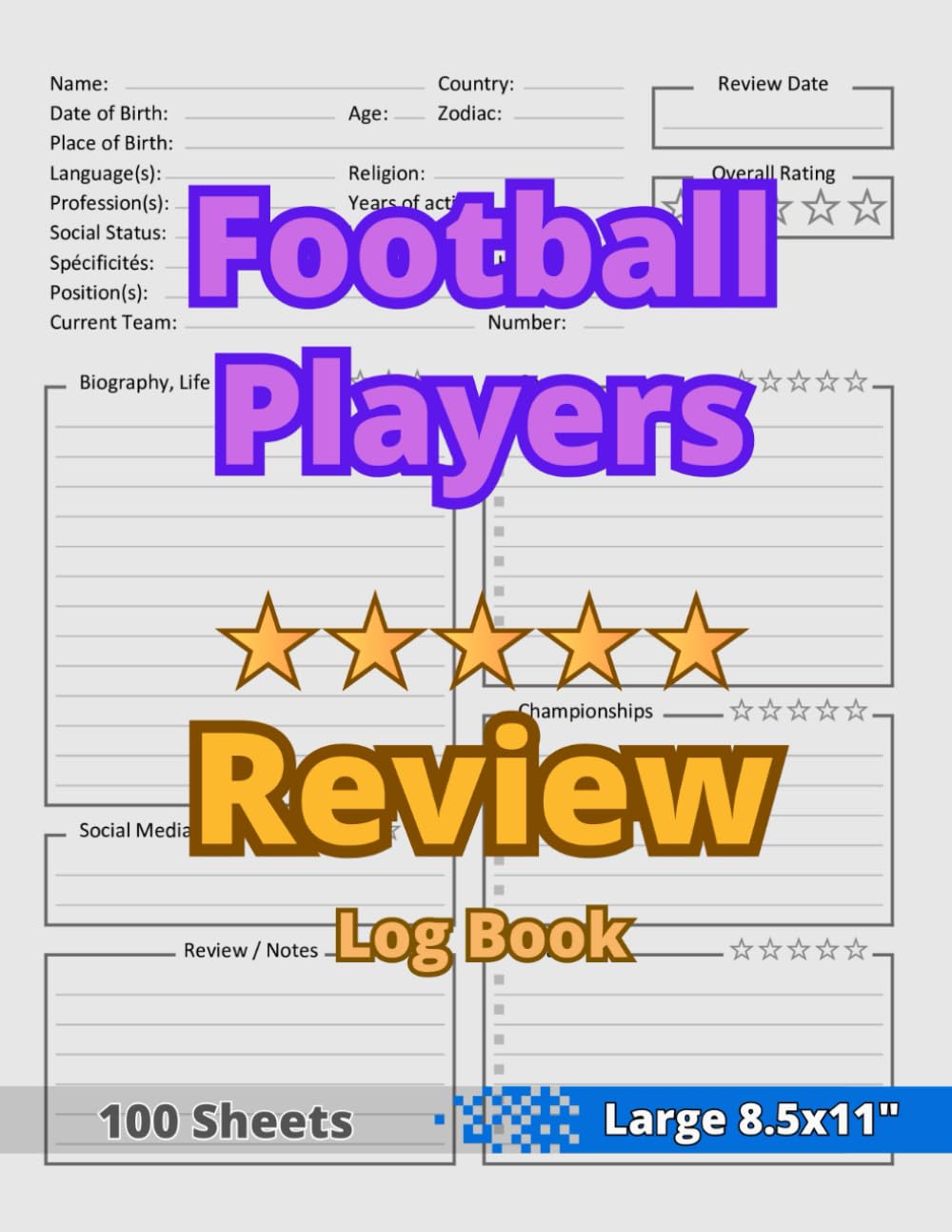Carnet d'évaluation pour amateurs de football pour noter les joueurs depuis les tribunes ou le banc