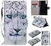 Produktbild Nancen Compatible with Handyhülle Sony Xperia XZ (5,2 Zoll) Hülle/Handyhülle, Painted Tier PU Leder Tasche Schutzhülle Case [Weiß Leopard]
