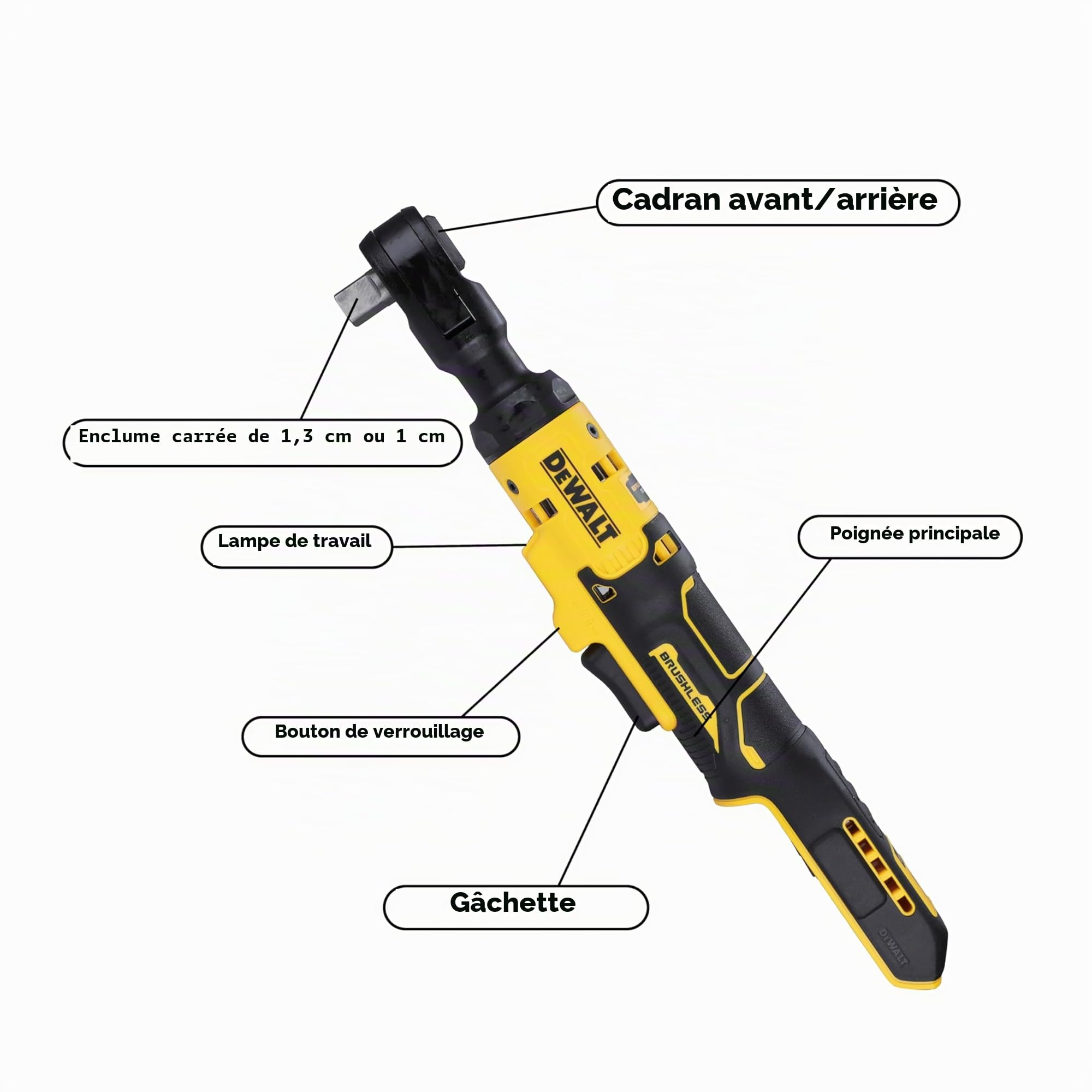 Dewalt - Clé à cliquet 1/2" XR 18V Brushless - DCF512N-XJ