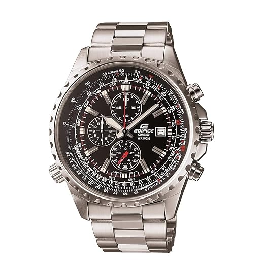 Casio Relógio multifuncional masculino EF527D-1AV "Edifice" de aço inoxidável, Black, Relógio de quartzo, cronógrafo