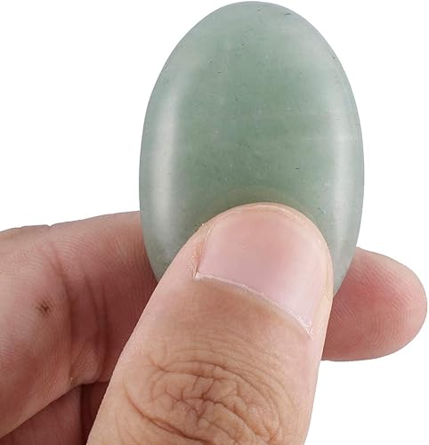 Miniatura 3 de Rockcloud Paquete de 2 piedras de cristal de aventurina verde para el pulgar para la ansiedad, piedra de palma de bolsillo de cristal curativo,