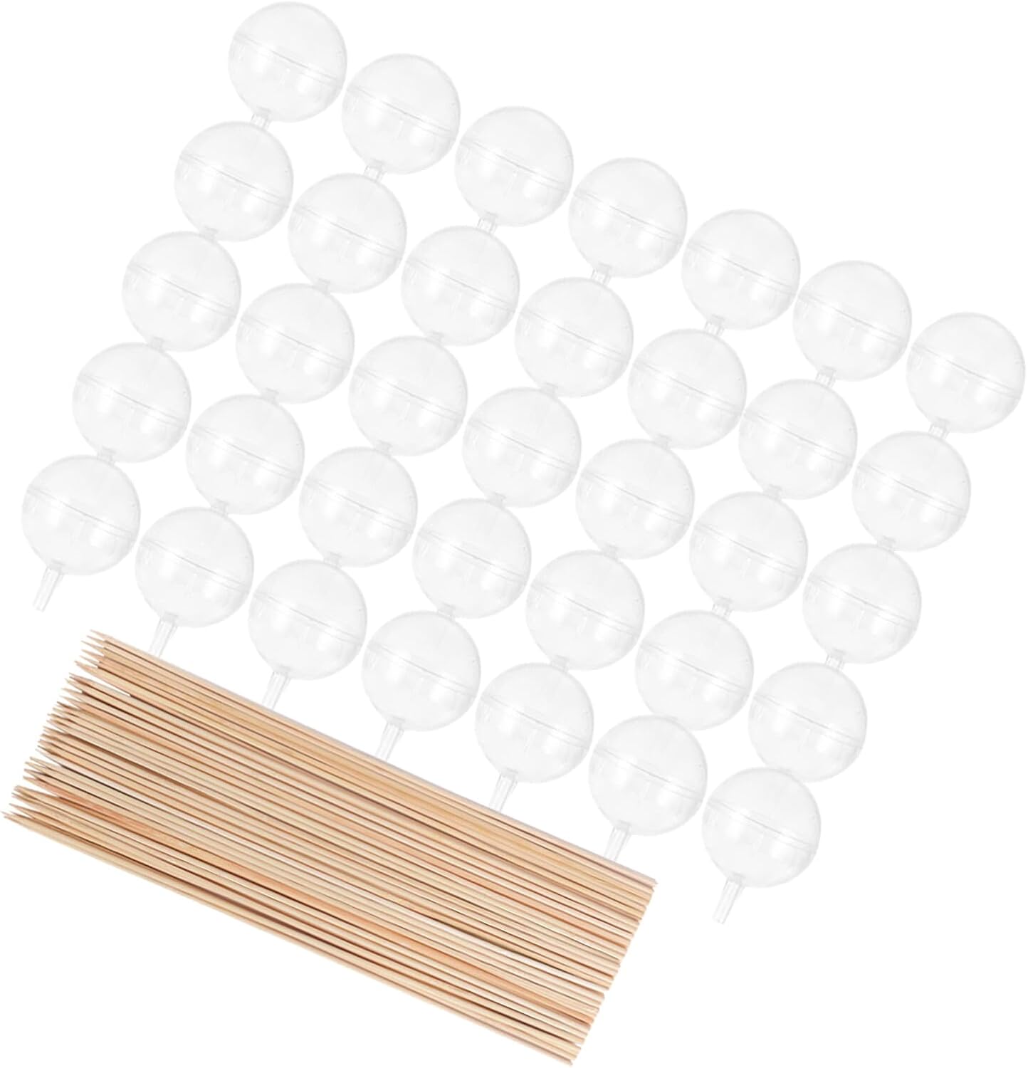 SUPVOX 100pcs Chocolate Truffle Cup Holders with 50 Natural Sticks for DIY Valentine’s Day Floral Candy Bouquet and Wedding Floral Arranging Supplies