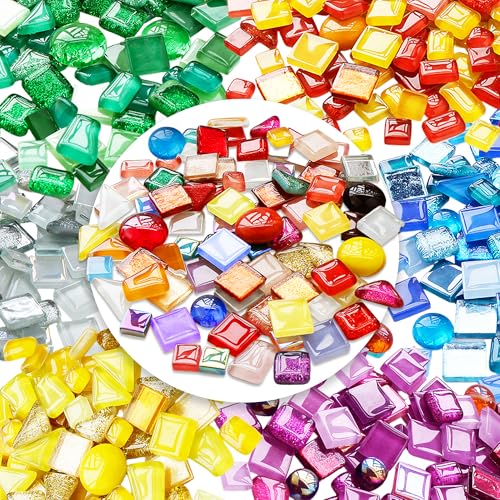 Mosaïque en verre avec pierres colorées pour s'initier aux loisirs créatifs