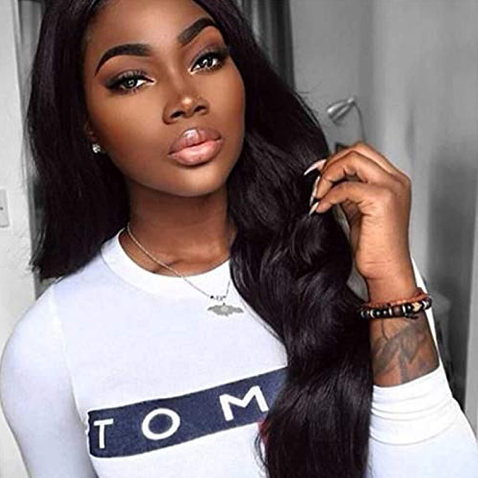 24 Inch Lace Front Wig Heat Resistant Synthetic Wavy Long Glueless 24 Inch Burgundy/Ginger Long Body Wavy Wigs for Women  main image 4