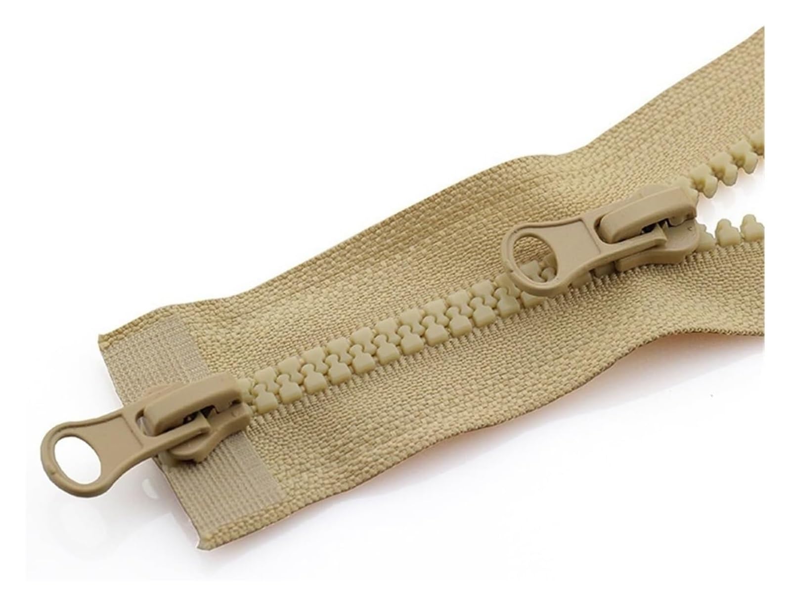 5 piezas 80/90/100/120/150 cm Cremallera doble con extremo abierto(Khaki,150CM5#)