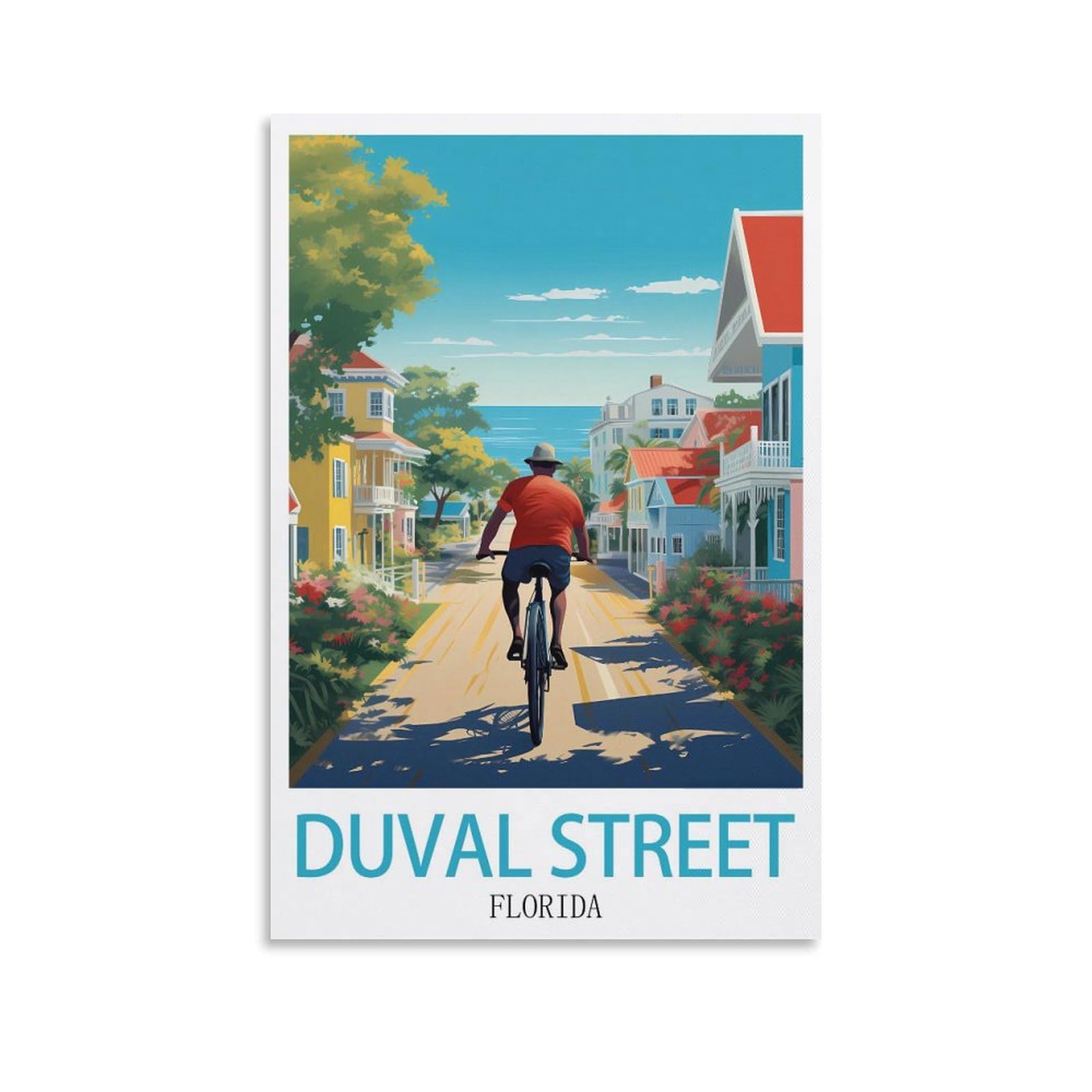 EZMLFA DIY 5D Diamond Art Painting Kits,Duval Street Floridas Colourful Rhinestone Diamond Arts Kits for Beginners, Perfect Home Wall Decor Gifts 40x40cm
