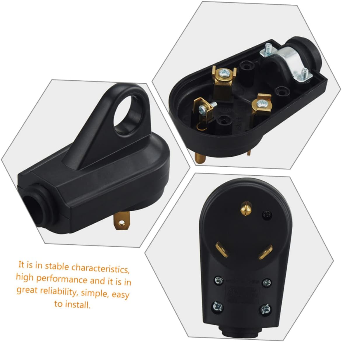 GLEAVI 3pcs Rv Male Prong Electrical Adapter Easy Unplug Design for Trailers and Campers Material for Connectivity