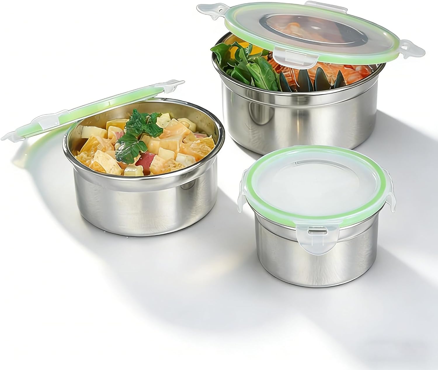 Yosoo 3-Piece Stainless Steel Fridge Storage Set – Leak-Proof & Sealed