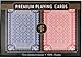 Blue & Red Premium Plastic Playing Cards, Set of 2, Poker Size Deck (Standard Index)