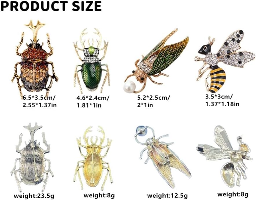 4 PCS smile wood Animal Insect Style Collection Brooches Set Women Brooches Bulk Lapel Pins Jewelry Designed With Rhinestone Elegant Lapel Pins For Everyday wear, Garden parties Wedding Valentine Mother's Day Christmas - Image 2