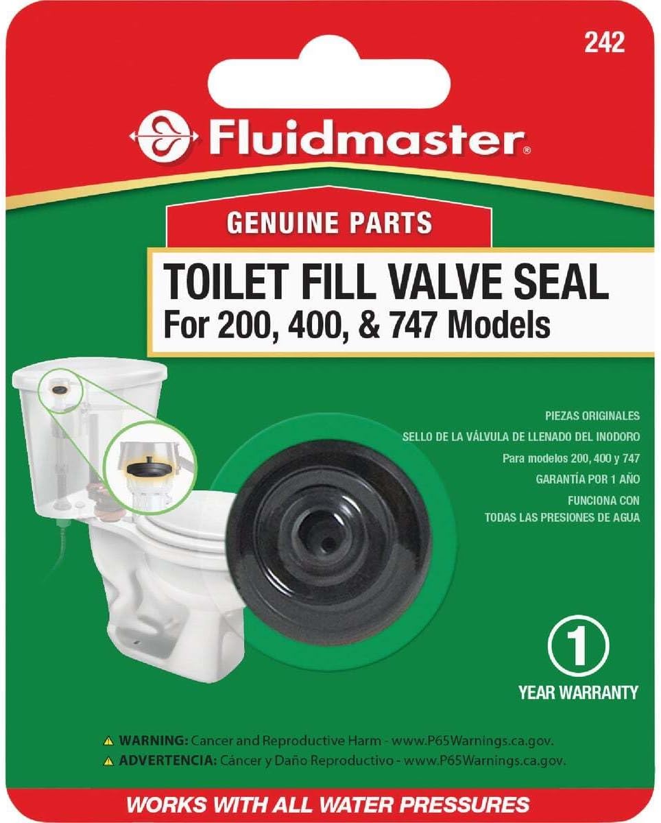 Fluidmaster 242 Toilet Fill Valve Seal Replacement Part, Fits 400A Fill Valve , Black