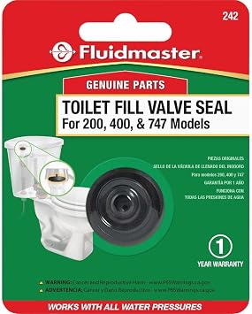 Fluidmaster 242 Toilet Fill Valve Seal Replacement Part, Fits 400A Fill Valve , Black