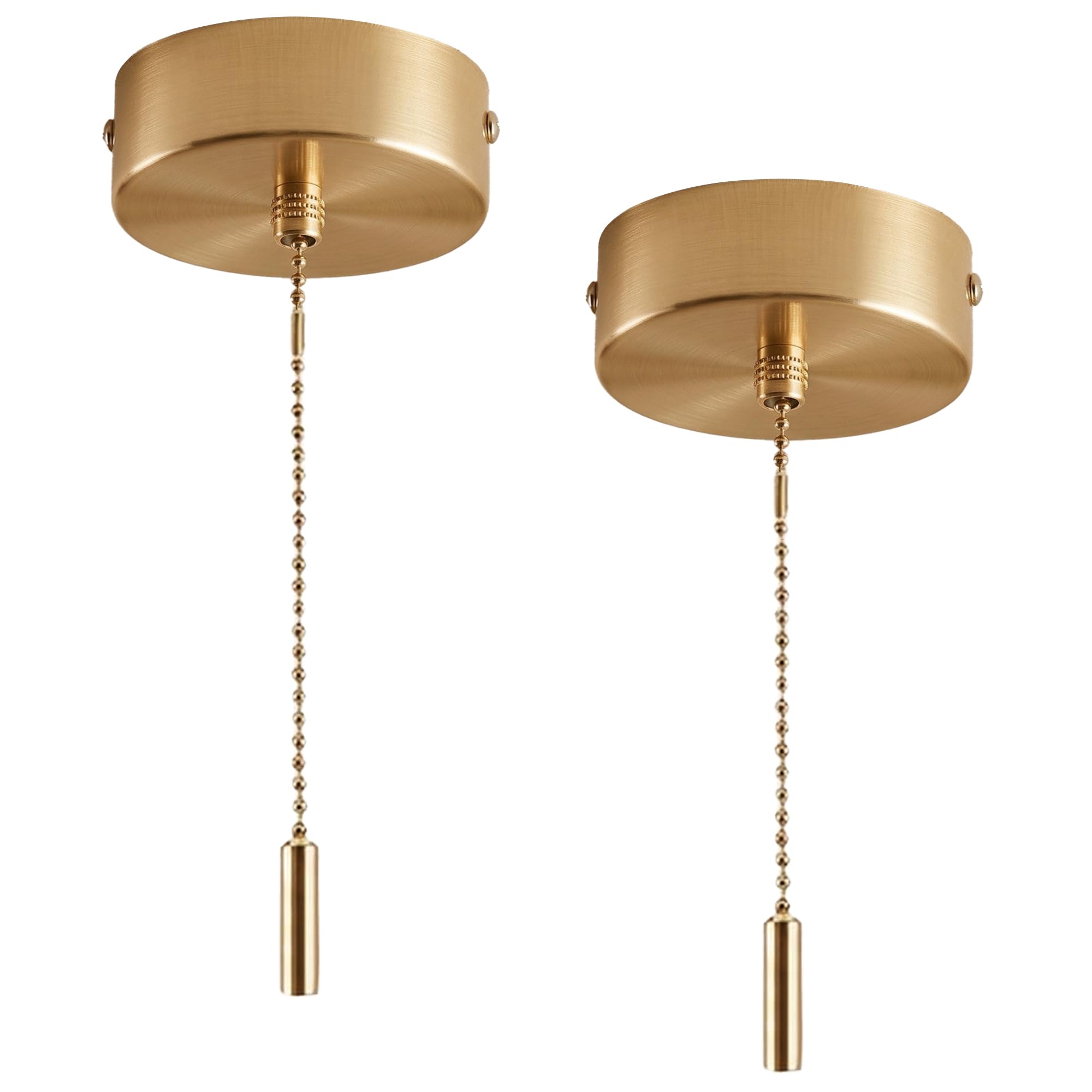 VLUNT Bathroom Pull Cord Light Switch Kit Metal Gold Pull String Handle