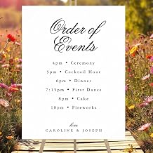 Wedding Timeline Sign With Icons, Order Of The Day Yard Sign, Editable Wedding Timeline Sign, Custom plastic itinerary placed indoors and outdoors T21