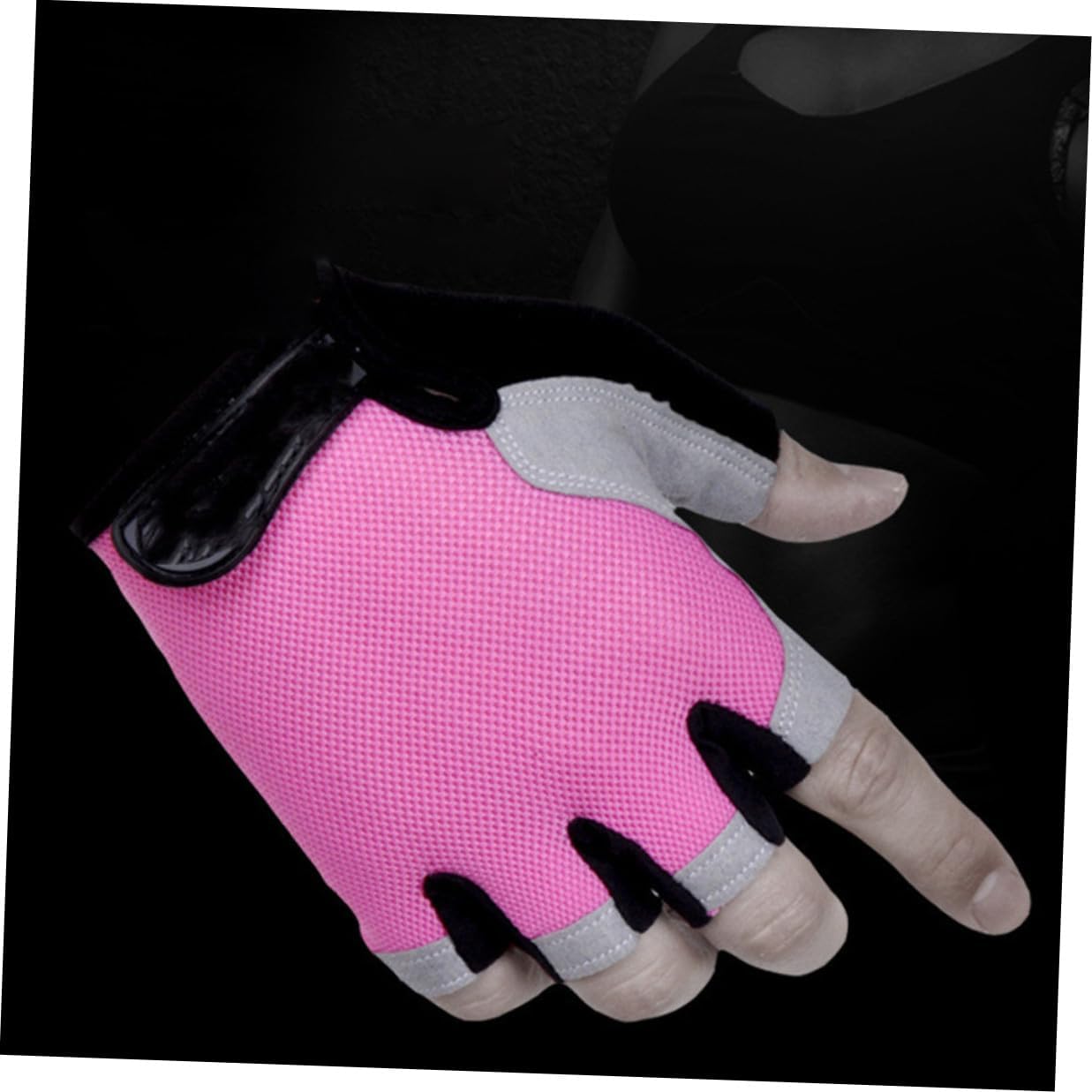 Half Finger Biking Gloves Women’s Breathable Outdoor Riding Gloves Pink M Non Slip Sun Protection