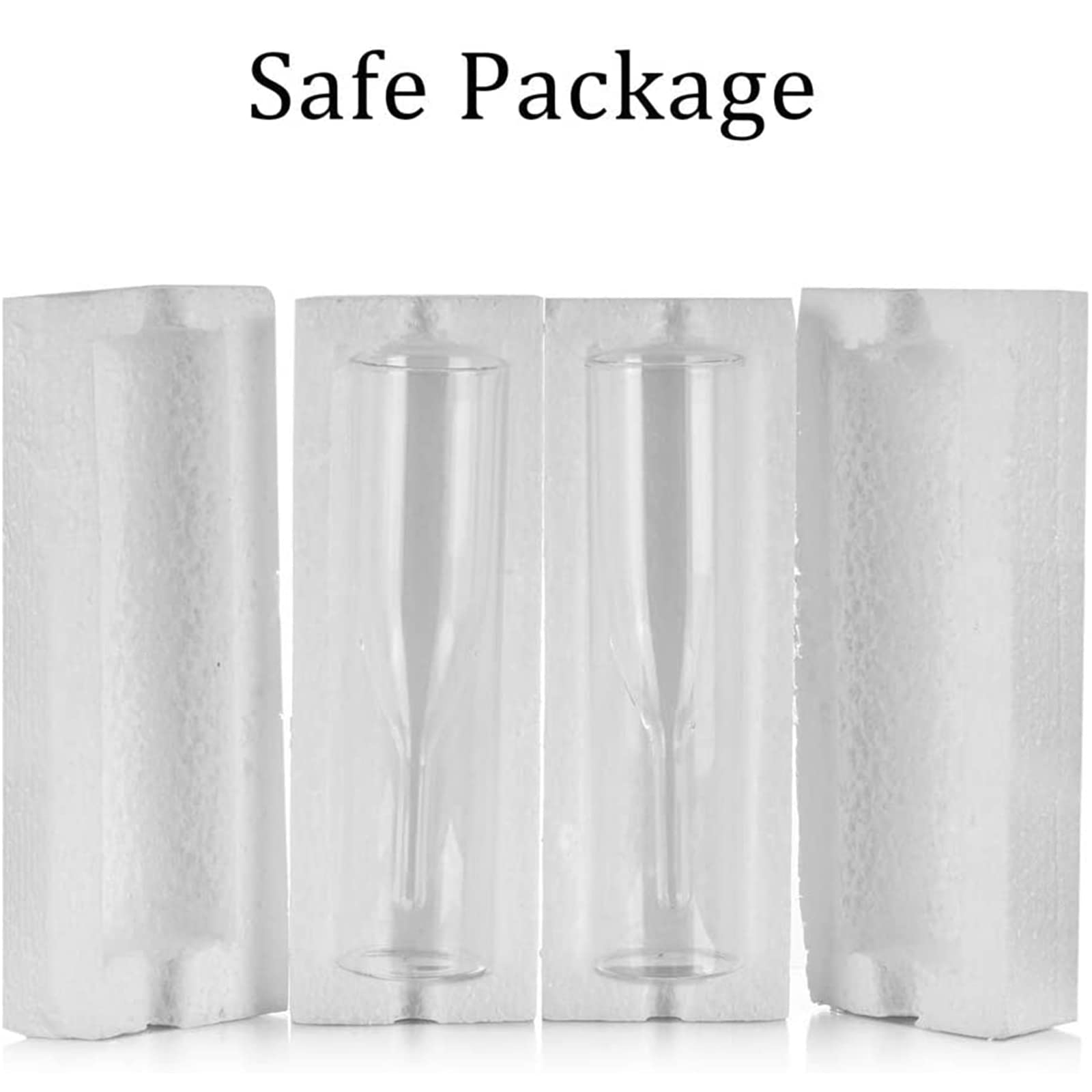 Sziqiqi Verres à Flûte à Champagne en Cristal à Double Paroi, Classics Tulip Goblet, Tasses en Verre Transparent, Verres Soufflés à la Bouche Pour la Restauration, Mariages, Fêtes, Bars (6)