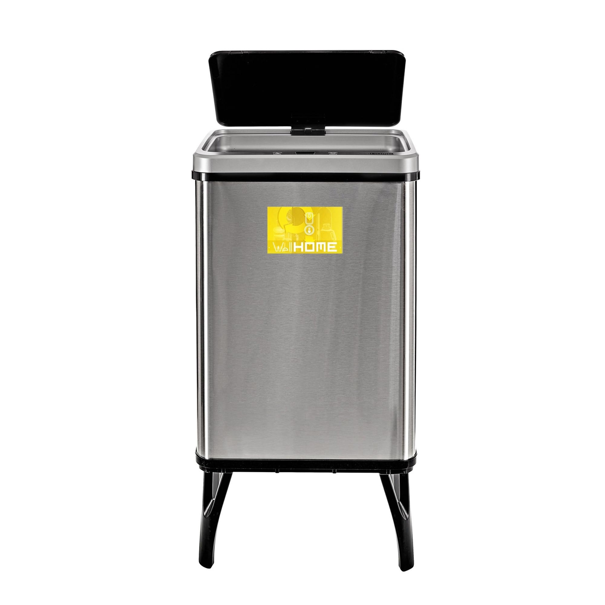 WELL HOME MOBILIARIO & DECORACIÓN 3 bidoni della spazzatura intelligente da 40 l, altezza: 71,5 (x35,5 x 26), grigio con etichette magnetiche