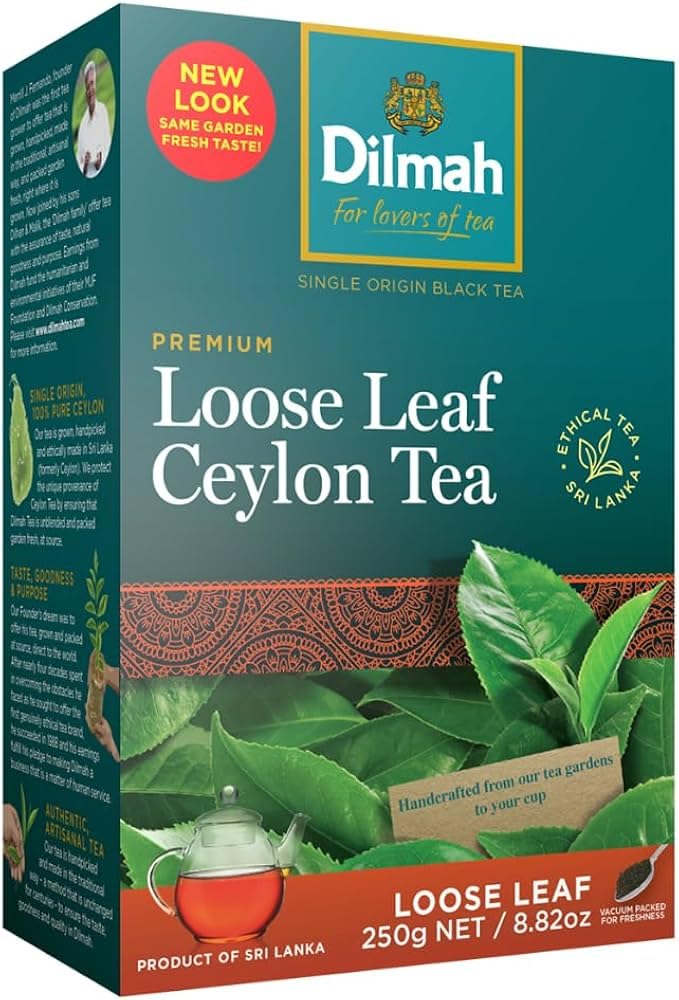 DilmahTea Loose Leaf tea | Freshly Packed Premium Single Origin, Handpicked | Handcrafted | 100% Pure Ceylon Tea, No Additives, Ethically Grown & Packed in Sri Lanka 250g