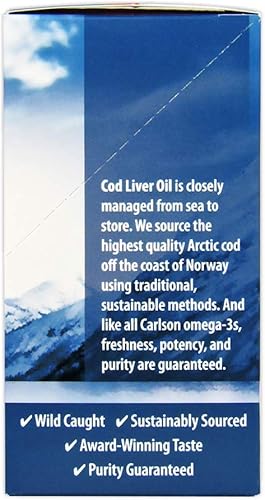 Miniatura 5 de Carlson - Paquetes de aceite de hígado de bacalao Grab + Go, paquetes de viaje, Rip & Sip, de una sola porción, 1100 mg de omega-3, más vitaminas A