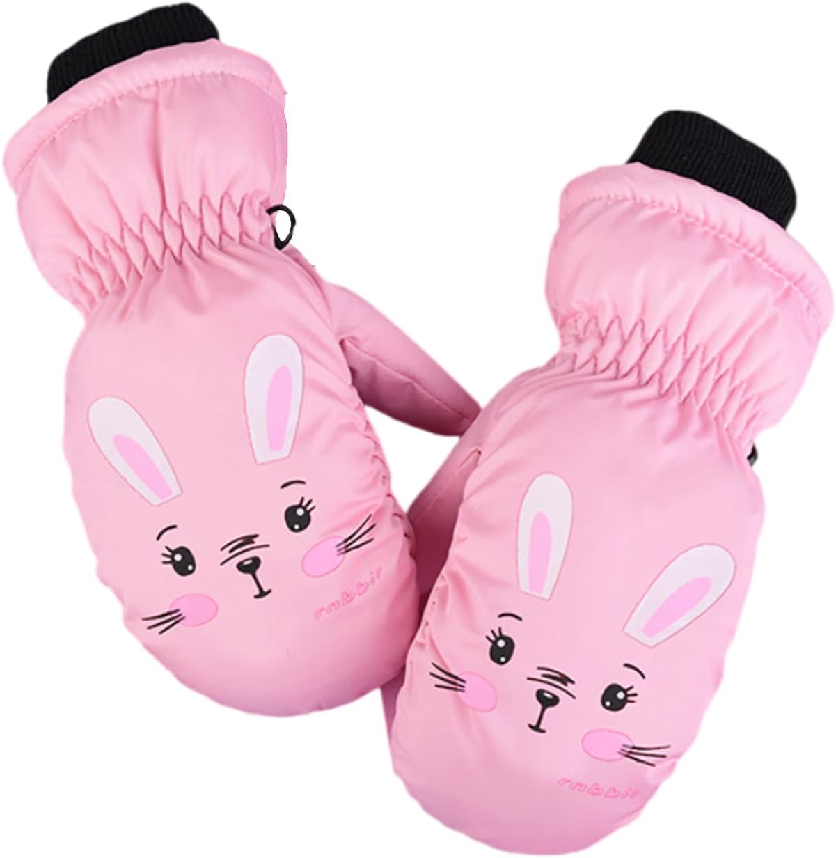 Ski Mittens, Winter Warm Waterproof Toddler Snow Gloves for Girls Boys, Cold Weather Outdoor Accessory (Pink, 5-12 Years Old)