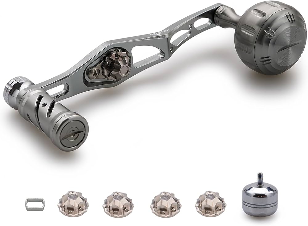 専用　バリアルハンドル　シマノスピニング Amazon | 四角 ダブルハンドル 一体構造ハンドル チタン ダブル