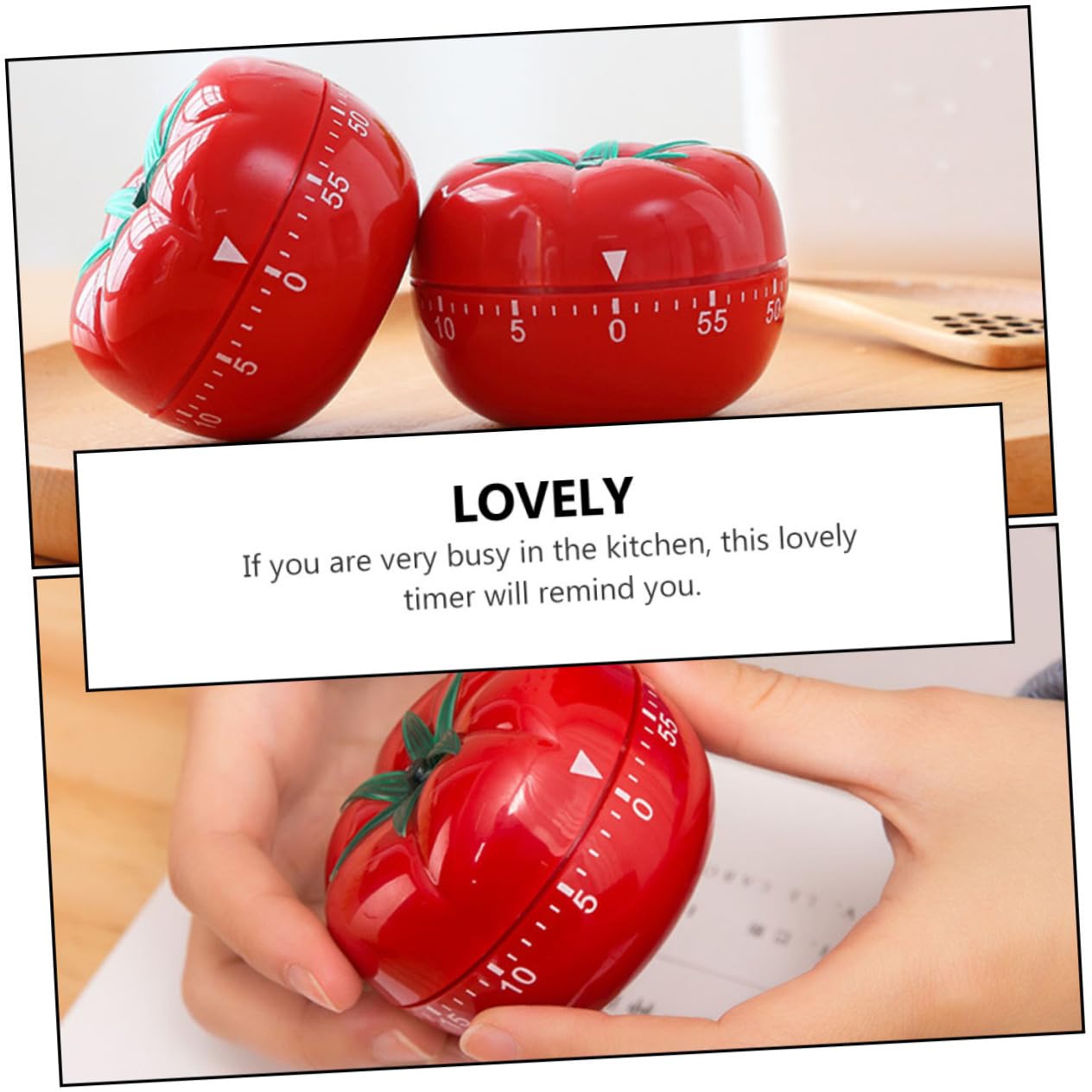 Manuelle Mechanische Zeitschaltuhr Tomatenform Rot 2 Stück Küche