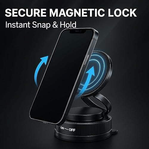 Miniatura 2 de Soporte magnético de teléfono para auto Fitness plegable y manos libres 360 rotación ajustable soporte de teléfono para salpicadero, gimnasio,