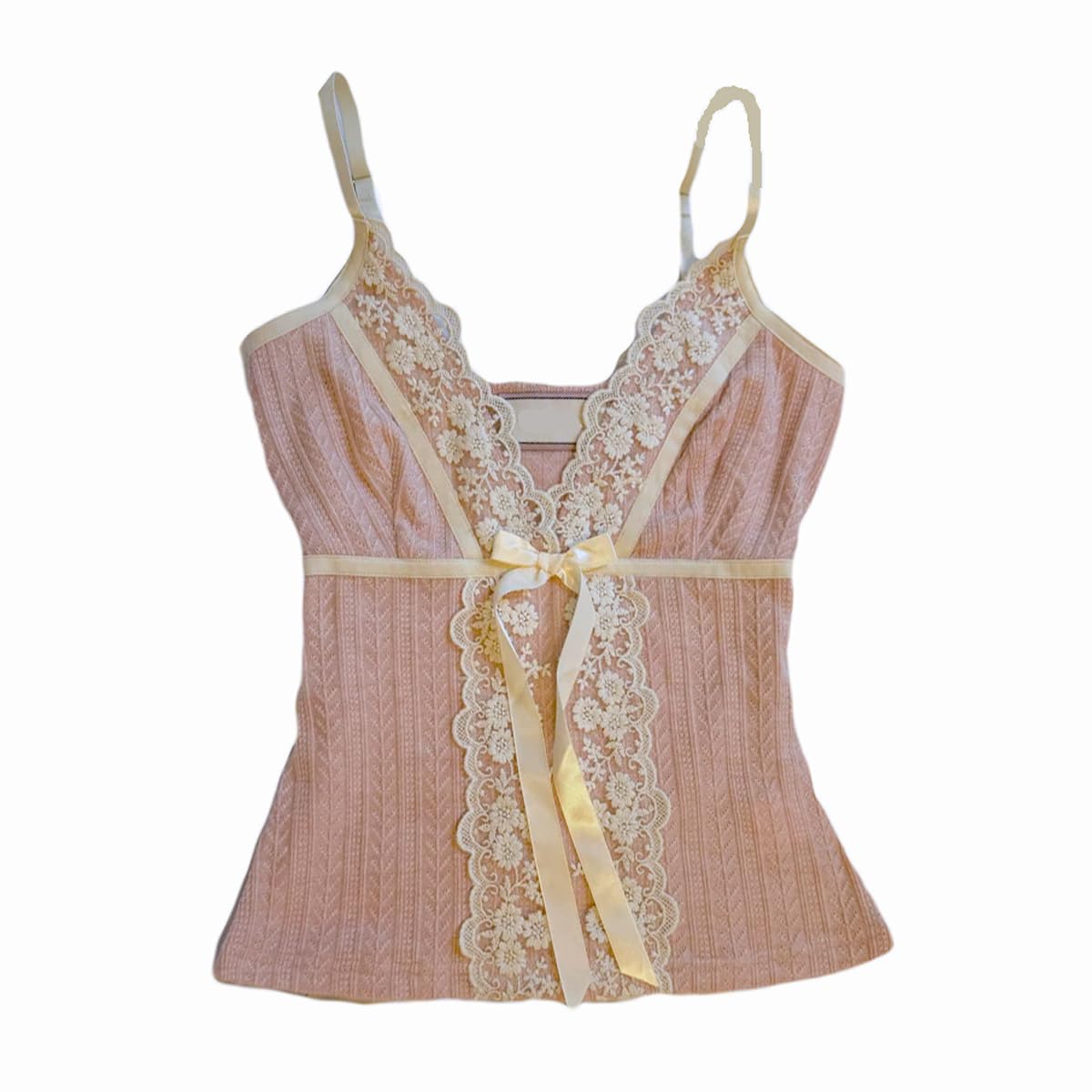 Women Y2K Vintage Lace Trim Cami Top 2000s Aesthetic Slim Fit Milkmaid Vest Cottage Crop Tank Top Coquette Clothes