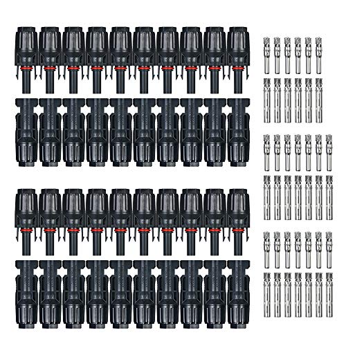 20 Pairs Solar Panel Cable Connectors MC4 Male/Female with Spanner Assembly Tool for PV System