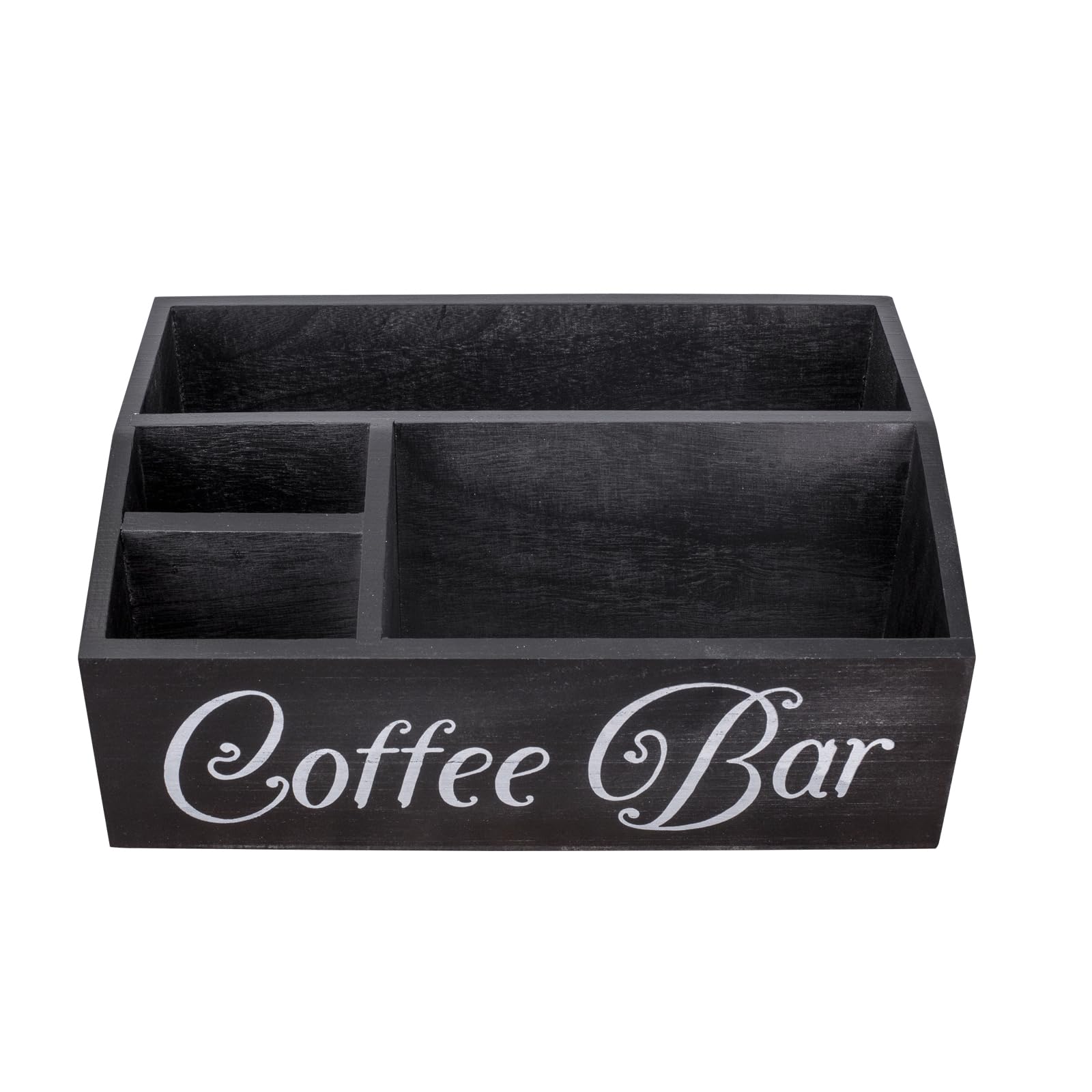 Organisateur de Thé et Station de Café - Accessoires pour Sachets, Lait, Serviettes, Capsules, Bâtonnets de Sucre (Noir)