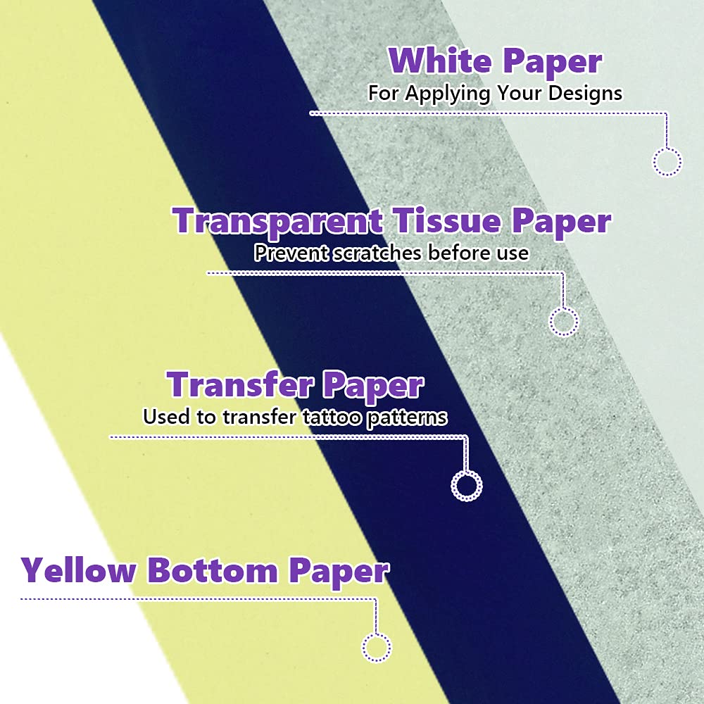 KLYNGTSK 50 Feuilles Papier Transfert Tatouage Imprimable A4 - Papier Calque Non Toxique