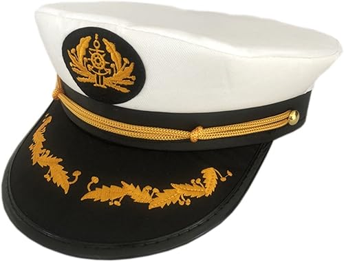 Miniatura 3 de LUOZZY 3 piezas de sombrero de capitán para hombres y mujeres, sombrero de marinero bordado Almirante azul marino, sombrero de capitán y marineros,