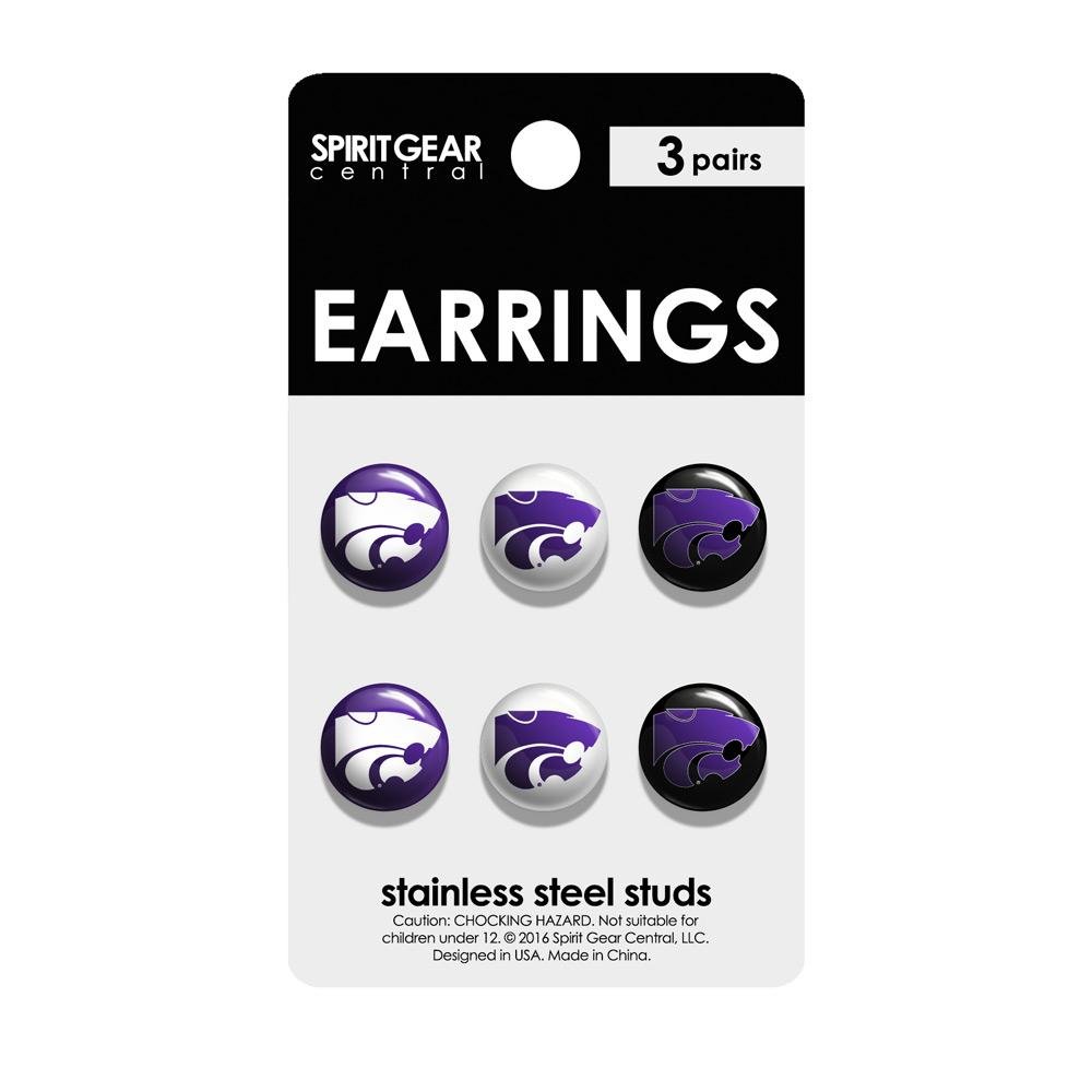 Spirit Gear Central Kansas State Wildcats Stud Earrings