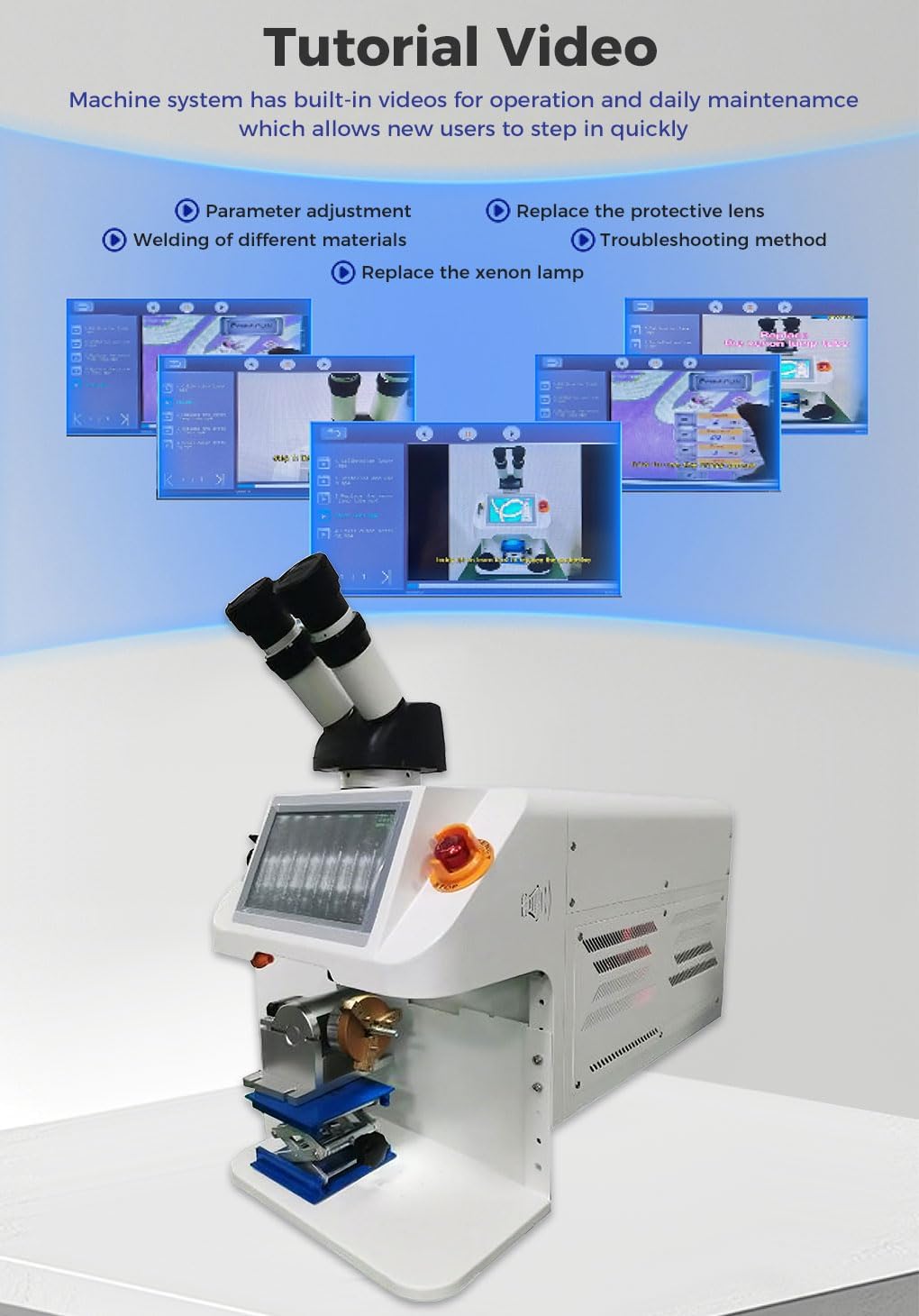 Portable Welding Machine100W Desktop Jewelry Welding Machine with Integrated Rotary Axis and Intelligent Voice Function 80 Joules