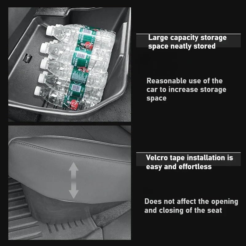 3Pcs for Tesla Cybertruck 2025 Under Seat Storage Box Waterproof Rear Seat Lower Box Case Organizer