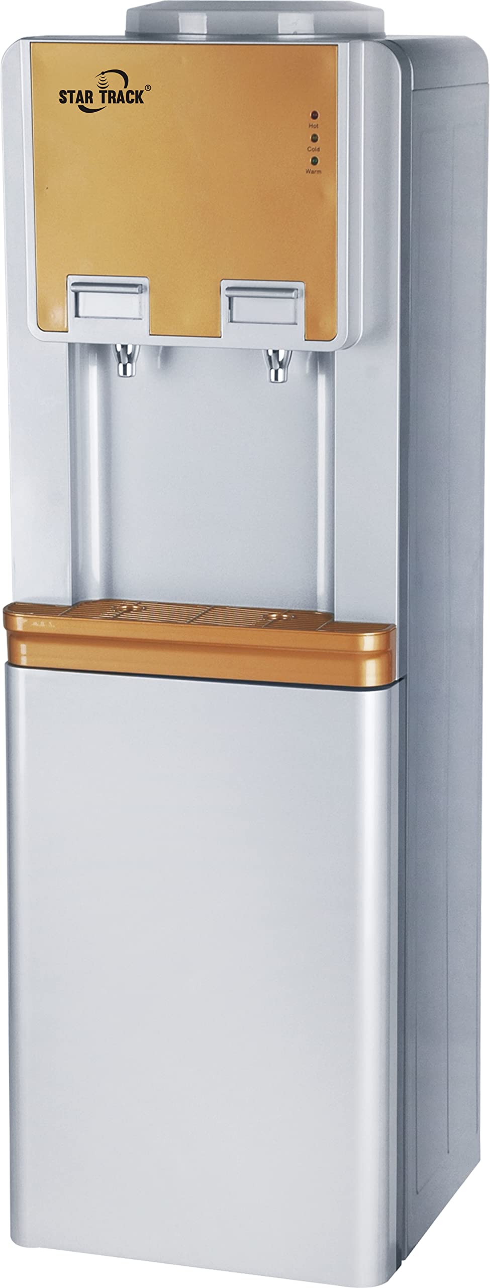 STAR TRACKWater Dispenser Top Loading Freestanding Hot/Cold and Normal Temperature ST-LWD-C-29 Best For Home and Office with Elegant design of Golden and Sliver Combination