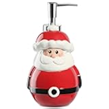 Christmas Soap Dispenser, 6.8fl oz/195ml Resin Christmas Hand Soap Dispenser for Bathroom, Santa Bathroom Accessories, Refillable Dispenser for Soap, Lotion, Shower Gel