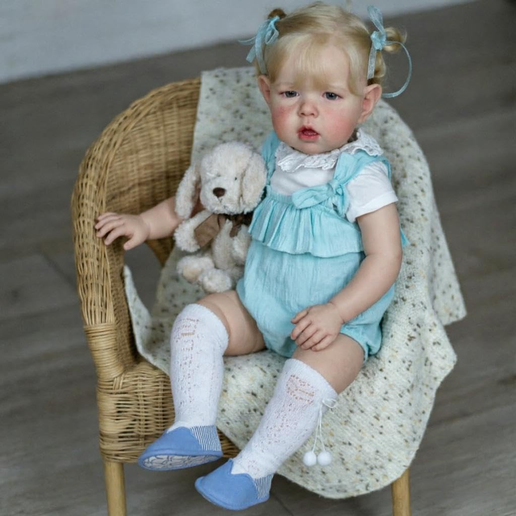 RXDOLL Duży rozmiar Reborn Baby Dolls Girl Liam, 71 cm 70 cm winylowe kończyny tkanina ciało realistyczna lalka maluch ukorzenione włosy, realistyczne lalki noworodka, prezent zabawka dla dzieci w