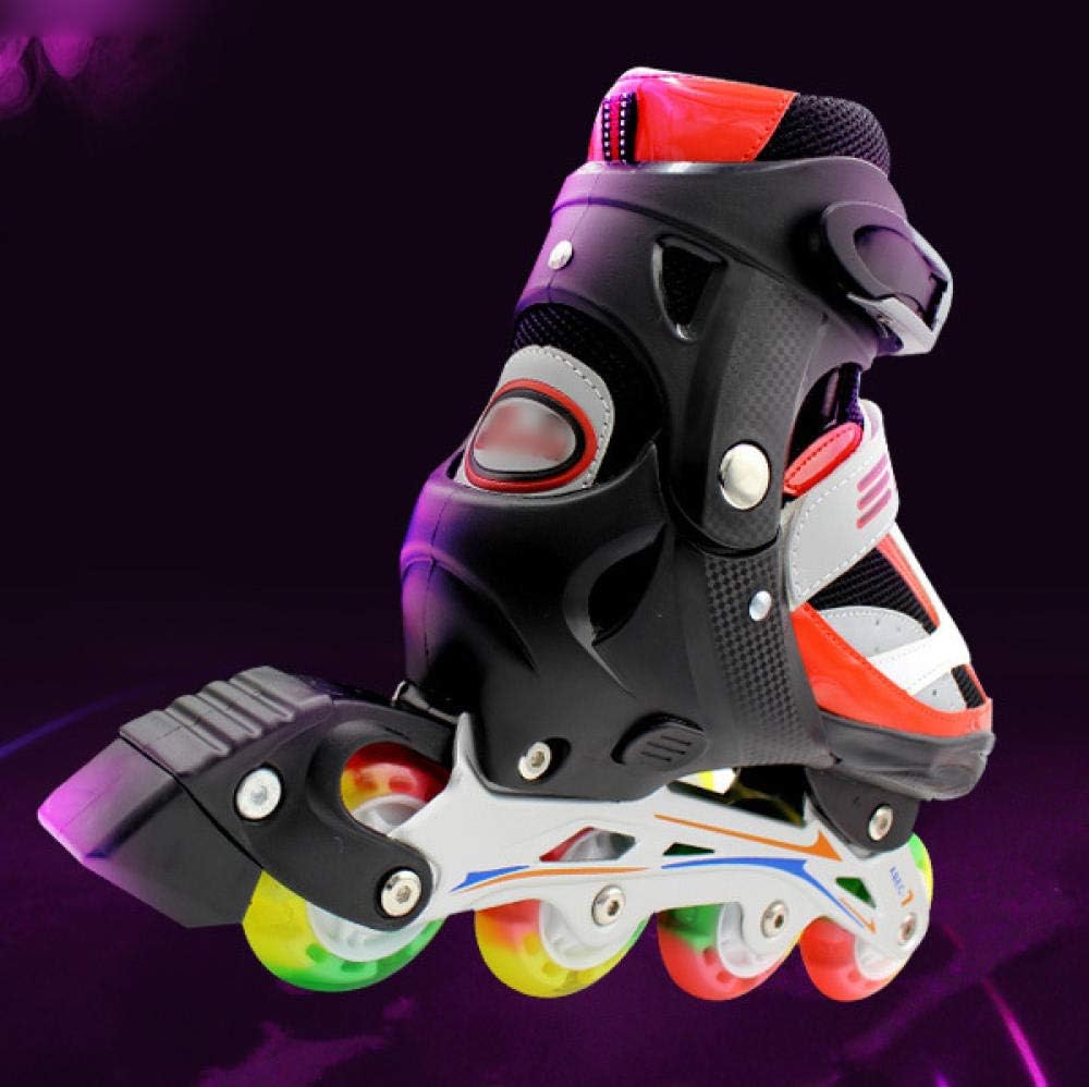 Inline Skate Adjustable Size Casual Suitable for Beginners Boys and Girls Universal/Black/Red/S
