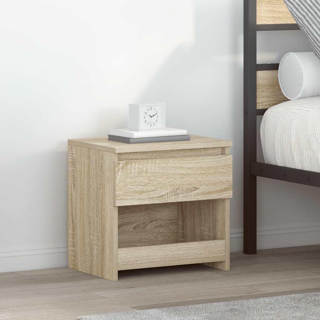 vidaXL Tables de Chevet 2 pcs, Armoire de Lit, Table de Nuit, Meuble de Chambre à Coucher Maison Intérieur, Moderne, Chêne Sonoma Bois d’Ingénierie