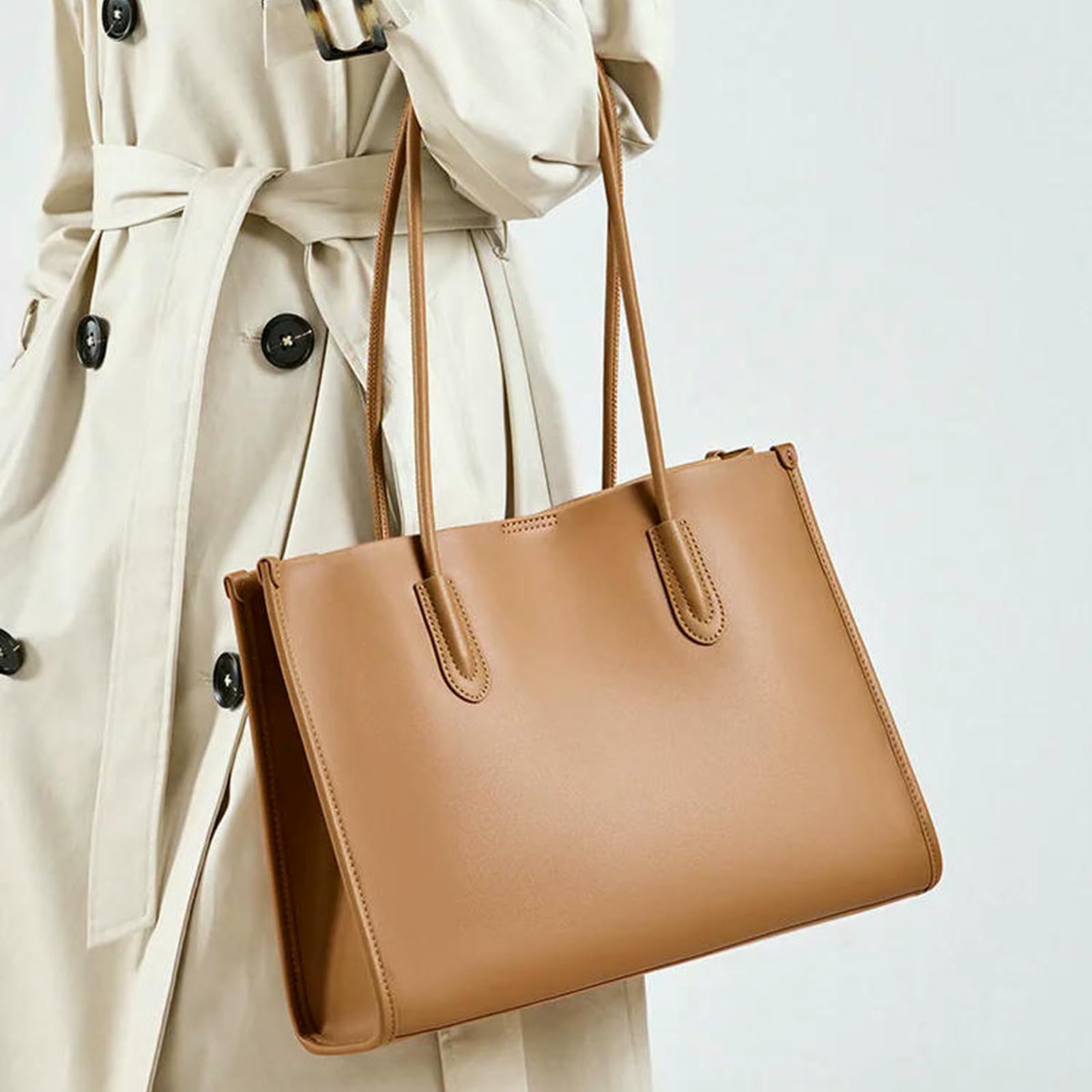 Borsa Donna A Tracolla da di Grande capacità Versatile Lavoro -Brown