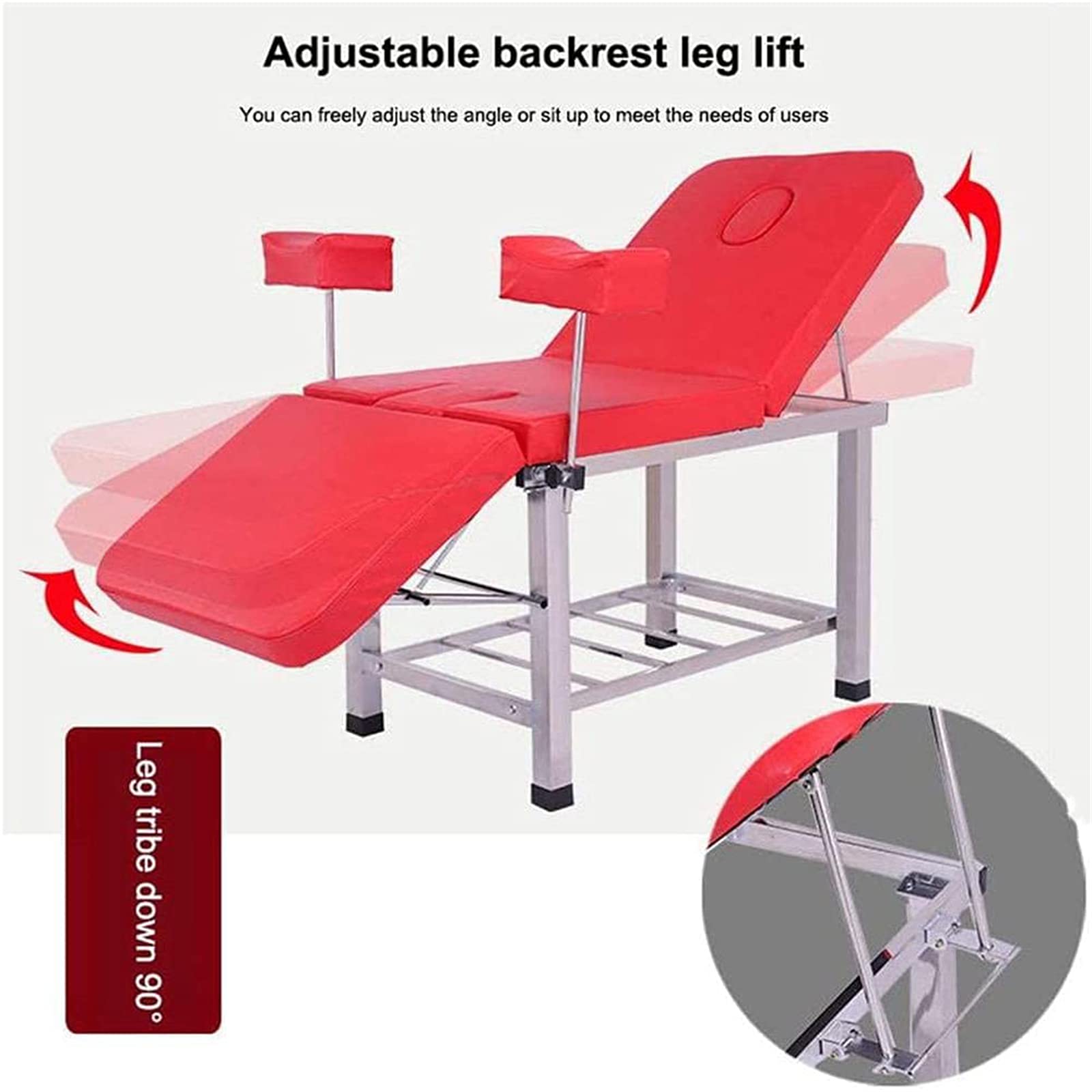 Lettino Pieghevole Medico da Visita Regolabile Portatile per Salone, Sostiene 500kg