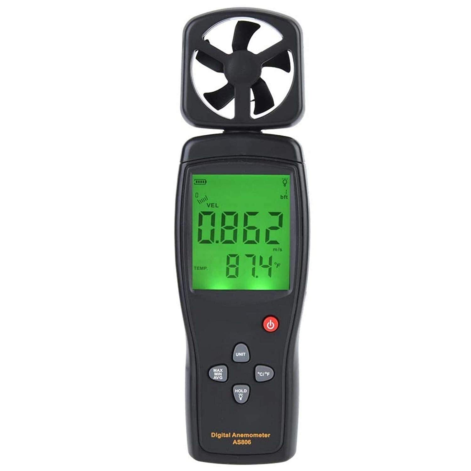 JJJ 0-45m / s velocità Portatile velocità del Vento Vento Anemometro ad Alta Presision per Ufficio per all'aperto per la casa