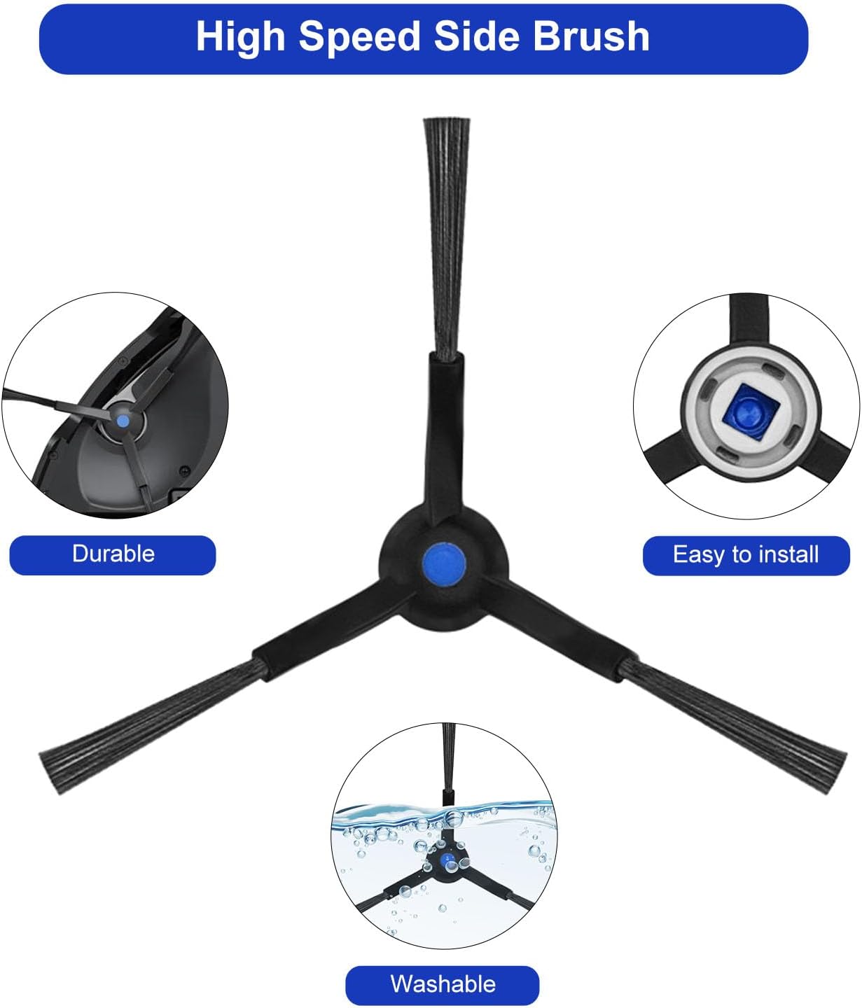 24PCS Accessories Kit for Ecovacs Deebot T50 Omni/Pro Omni Robot Vacuum Cleaner Replacement Parts with M1X Main Brush, 4X Filters, 6X Side Brushes, 6X Dust Bags, 6X Mop Pads