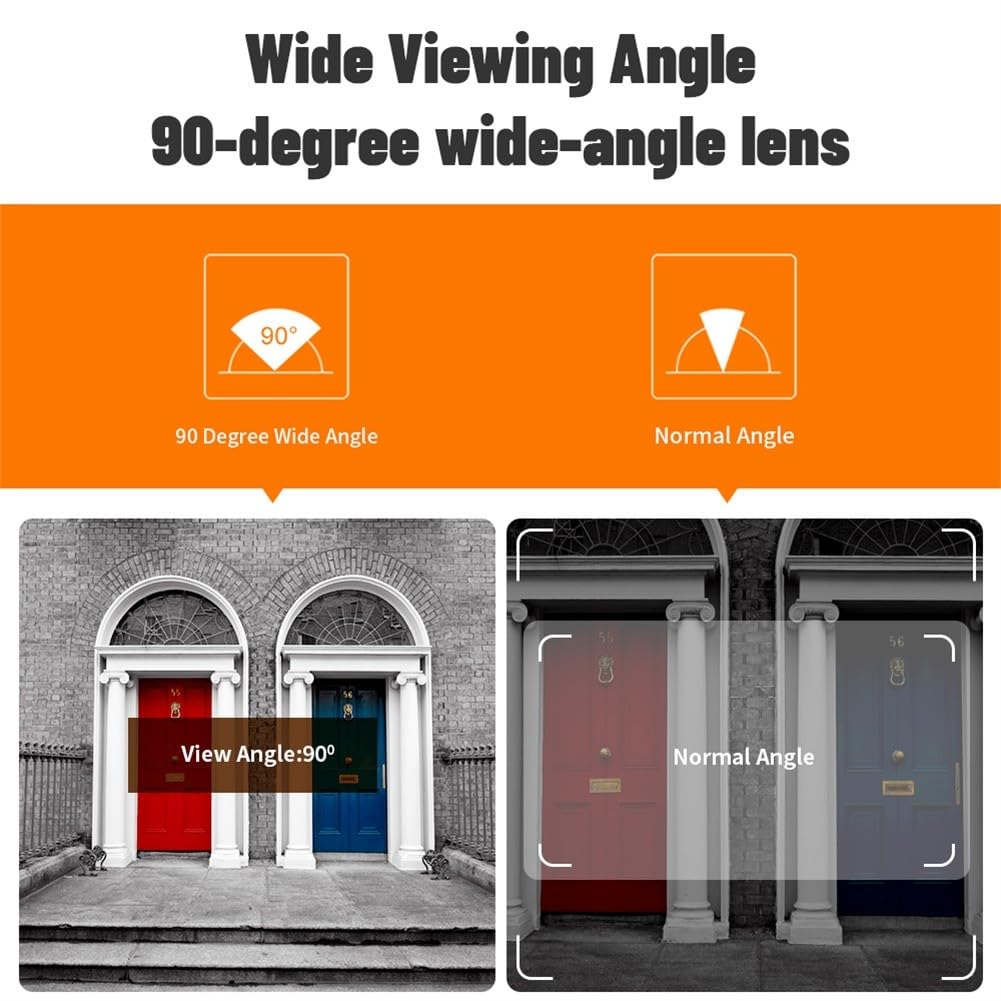 Telecamera intelligente wireless per campanello con schermo HD da 2,8", rilevamento del movimento PIR, visione notturna e ricaricabile tramite USB, 2000 mAh, per serratura spioncino