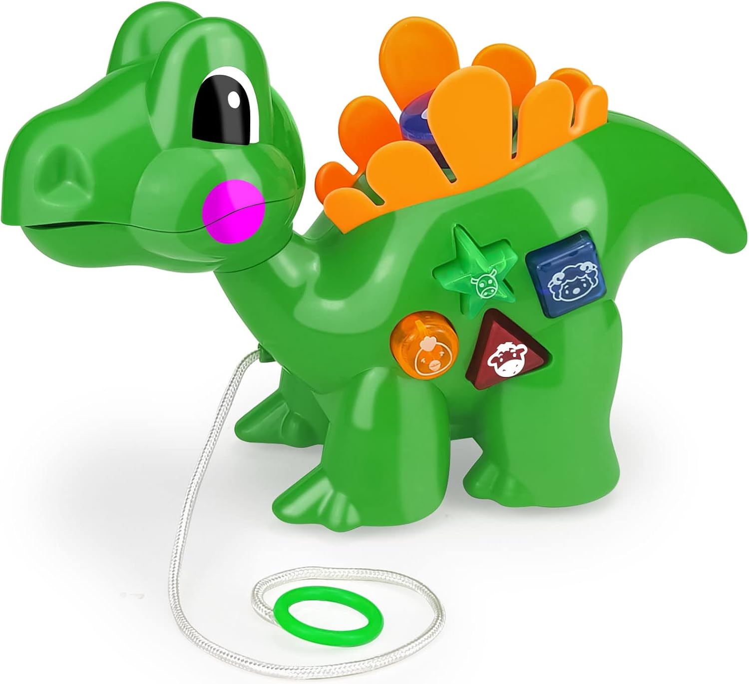 Ynanimery Pull Along Dinosaur Toys for Toddler Boys Christmas Birthday
