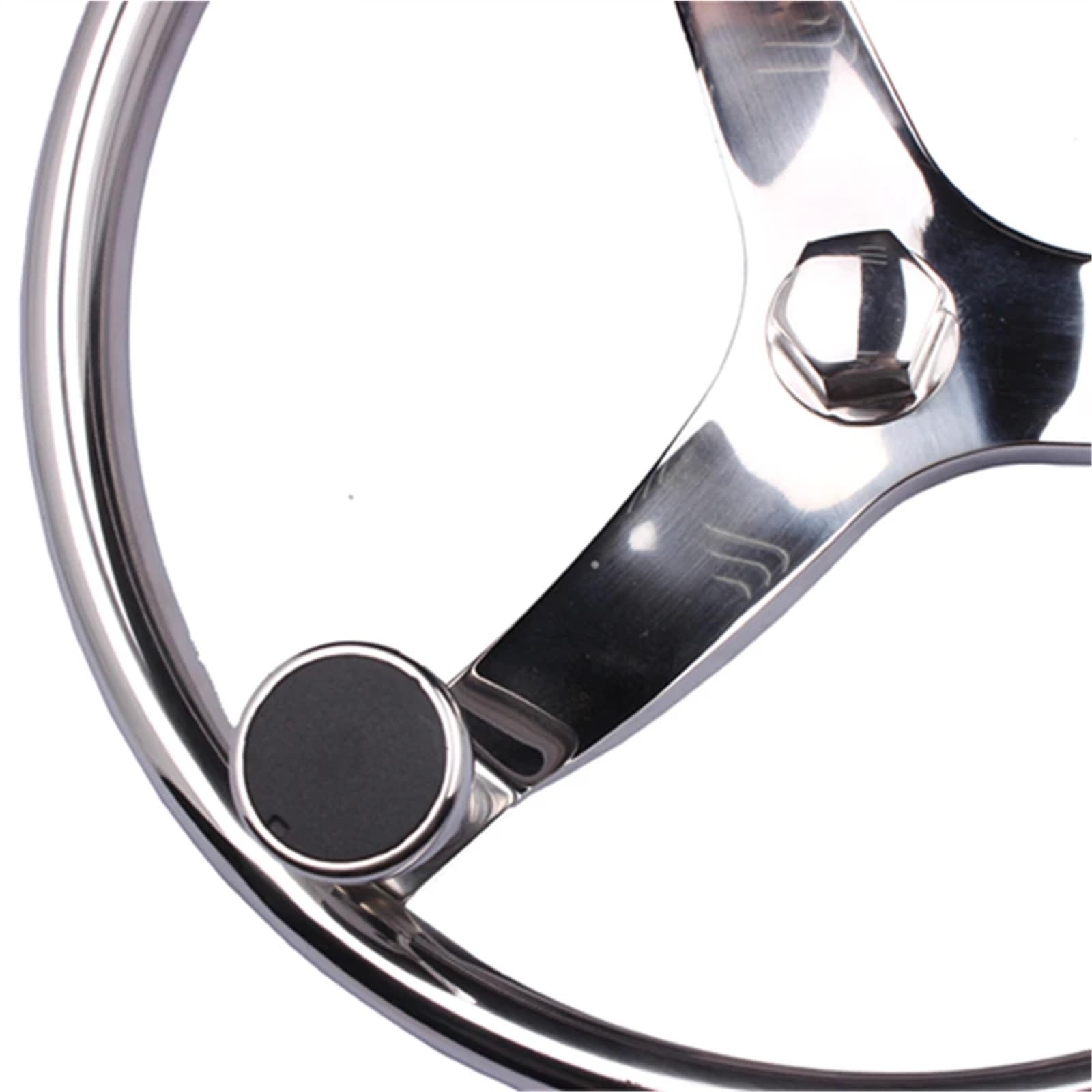 Steuerrad für Schiffe 15,5-Zoll-Lenkrad aus Edelstahl mit Destroyer-Felge, 3 Speichen, for Marineboote, Yachten, Kajaks, Zubehör für Boote