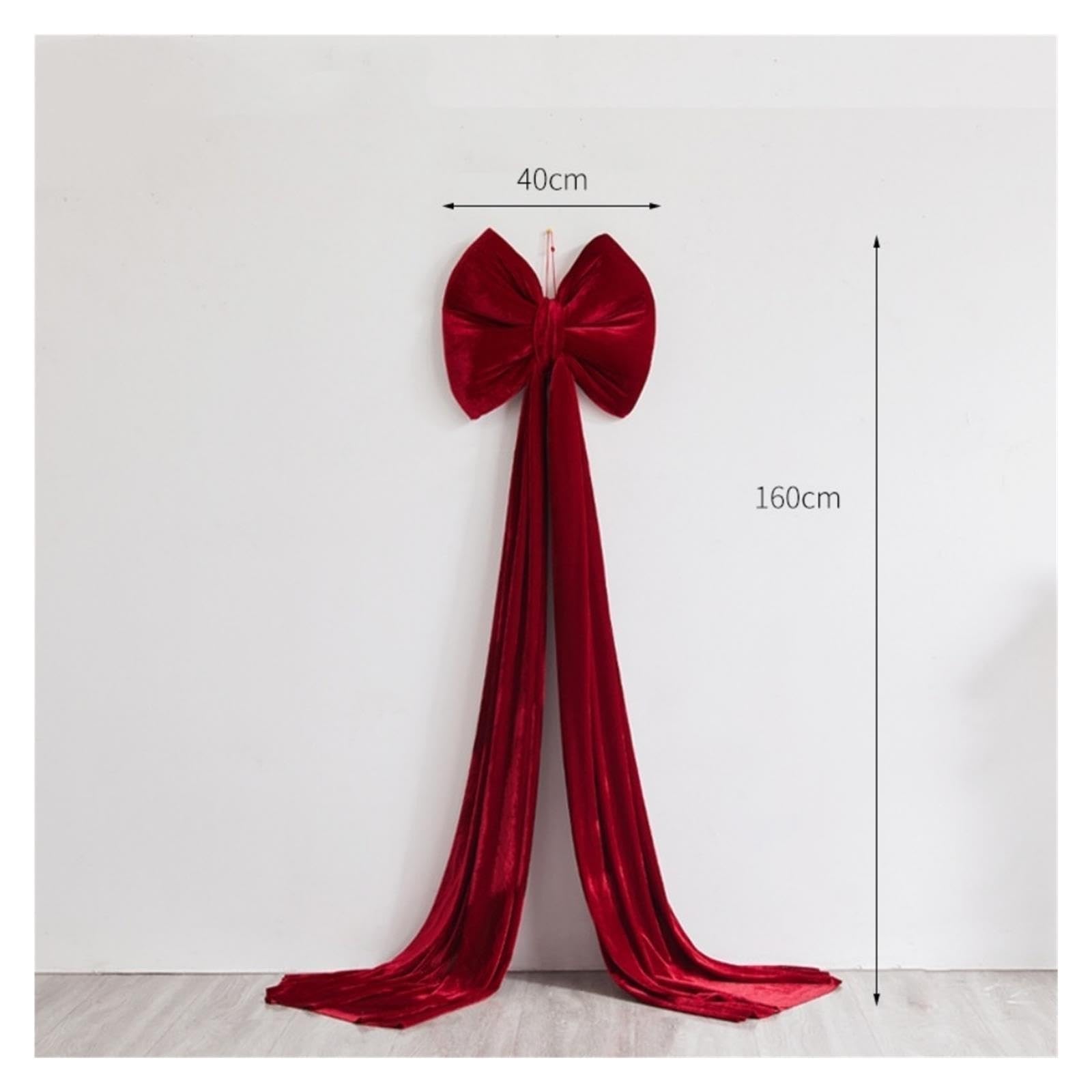 Gran Lazo Terciopelo Rojo Vino 80-200cm Árbol Navidad Boda Decoración