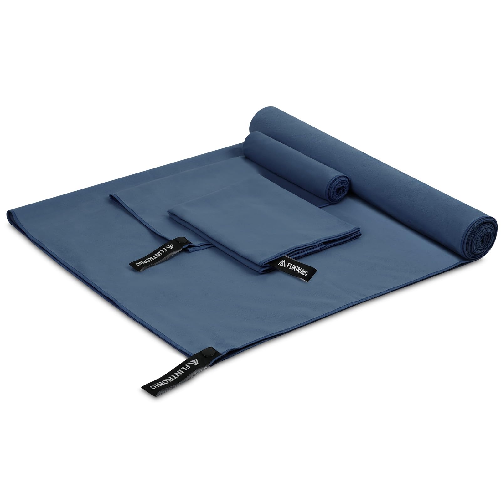 flintronic 3 Pack Microfibre Towel, Microfibre Travel Towel, Lightweight Absorbent, Ultra-lightweight & Fast Drying